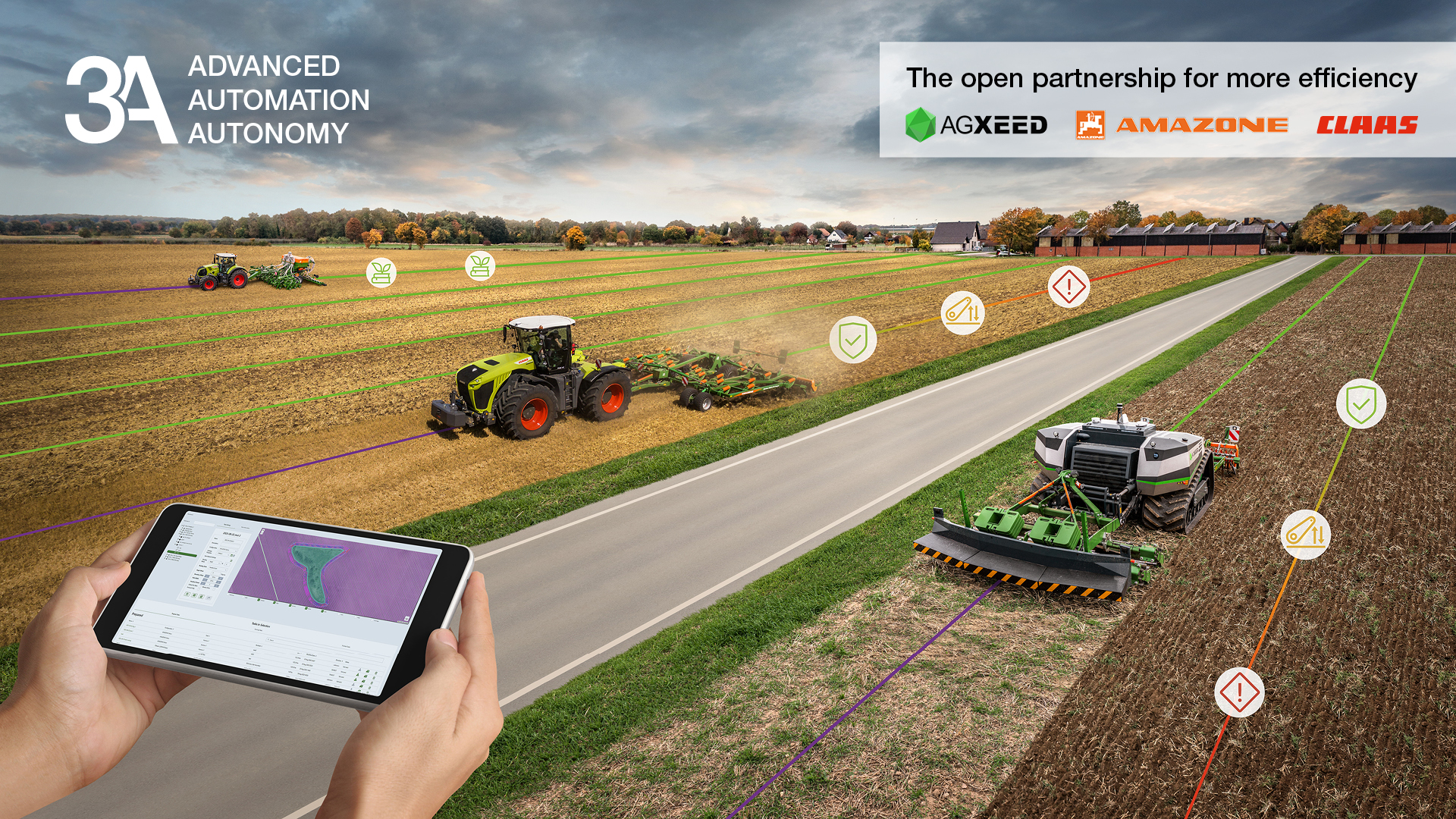 CLAAS, AgXeed and Amazone have set up the first autonomy group and are unveiling solutions for highly automated and autonomous fieldwork.